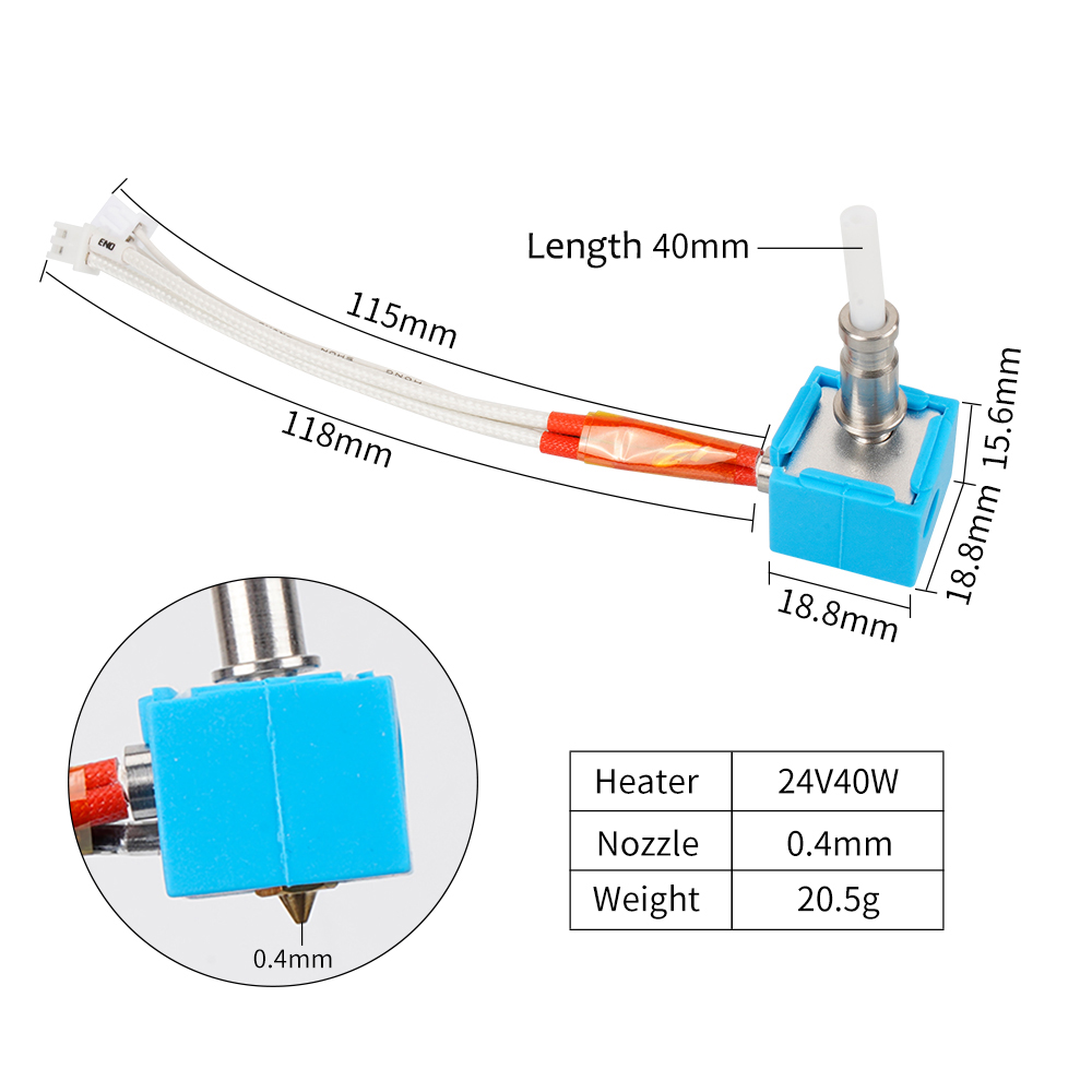 24V 40W Kobra Hotend głowica d – Hotend Assembly recenzja i cena
