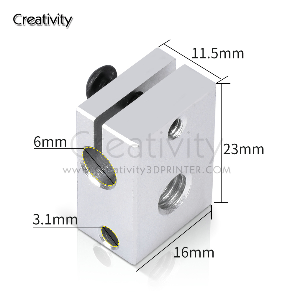 Blok grzewczy V6 PT100 z miedz – Direct Drive Extruder recenzja i cena