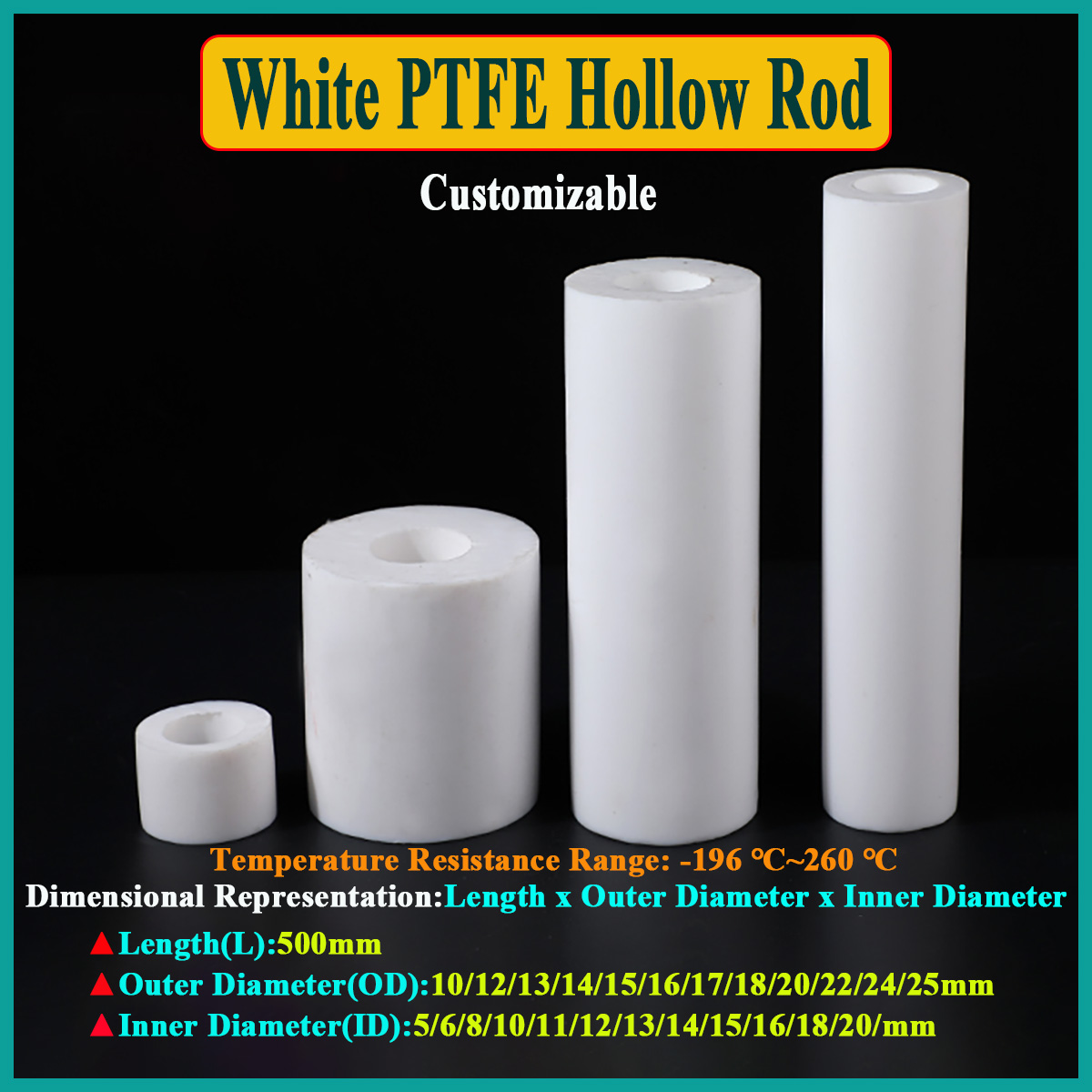 1 szt. Biały pręt drążony PTFE – Ptfe Tube recenzja i cena